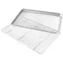 USA Pan Half Sheet Baking Pan and Bakeable Nonstick Cooling Rack, Metal USA Pan Half Sheet Baking Pan and Bakeable Nonstick Cooling Rack, Metal