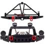 StepOK RC Crawler Car Front Rear Bumper, Metal RC Car Bumper with LED Lights for SCX10 90046 for TRX4 Axial for SCX10 iii AX103007 1/10 RC Crawler Part Accessory
