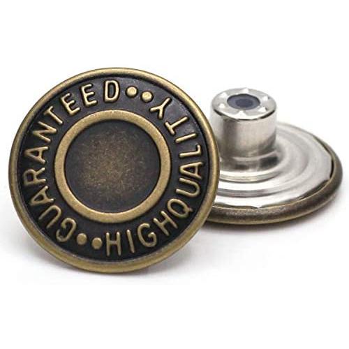 20mm GHQ Jeans Button Tack Jacket Buttons Metal Replacement Kit 12 Set (20mm)