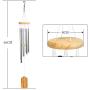 PATHONOR Wind Chimes Outdoor, with 6 Aluminum Tubes Wooden Wind Bell Memorial Wind Chimes, Best Gift Chimes Decor for Garden Patio Outdoor