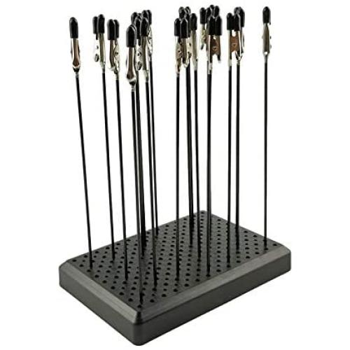 Model Painting Alligator Clip Sticks 20PCS with Stand Base 1PCS for Airbrush Hobby Model Parts
