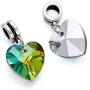 Kissitty 50-Piece Electroplated European Glass Dangle Heart Pendants Charm Beads Colorful 1'' (25mm with Silver Bails) for DIY Jewelry Making