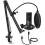 FIFINE Studio Condenser USB Microphone Computer PC Microphone Kit with Adjustable Scissor Arm Stand Shock Mount for Instruments Voice Overs Recording Podcasting YouTube Karaoke Gaming Streaming-T669