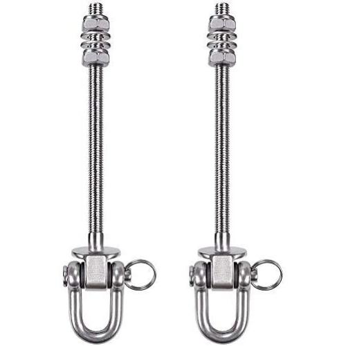 SELEWARE Set of 2 Heavy Duty Swing Hanger 1800LB Capacity, 8.85'' x 3.1/10'', Stainless Steel Swing Hooks for Wood and Steel Beam Yoga Hammock Chair Punching Bag Porch Swing Sets