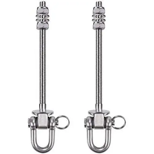 SELEWARE Set of 2 Heavy Duty Swing Hanger 1800LB Capacity, 8.85'' x 3.1/10'', Stainless Steel Swing Hooks for Wood and Steel Beam Yoga Hammock Chair Punching Bag Porch Swing Sets SELEWARE Set of 2 Heavy Duty Swing Hanger 1800LB Capacity, 8.85'' x 3.1/10'', Stainless Steel Swing Hooks for Wood and Steel Beam Yoga Hammock Chair Punching Bag Porch Swing Sets