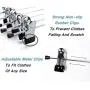 Amber Home Heavy Duty Add On Metal Pants Skirt Hangers, Chrome Stackable Hanger with 2-Adjustable Clips for Trousers, Jeans, Slack, Clothes 12 Pack Amber Home Heavy Duty Add On Metal Pants Skirt Hangers, Chrome Stackable Hanger with 2-Adjustable Clips for Trousers, Jeans, Slack, Clothes 12 Pack
