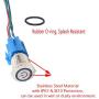 ESUPPORT Stainless Steel 19mm 12V 5A Power Symbol Angel Eye Halo Car White LED Light Metal Push Button Toggle Switch Socket Plug Wire Waterproof