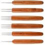 Sunshane 6 Pieces Dreadlock Crochet Hook 0.5mm 0.75 mm Needle Weaving Crochet, Include 1 Hook, 2 Hooks, 3 Hooks for Braid Craft
