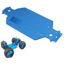 ShareGoo CNC Aluminum Chassis Replacement Upgrade Parts 04001 for HSP 94111 94107 94170 94118 97123, 1/10 RC Redcat Volcano Exceed Infinitive Truck Monster (Blue)