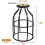Simple Deluxe HIBULBCAGE 1-Pack Adjustable Industrial Clamp On Metal Bulb Guard Cage for Pendant, Vintage Lamp Holder and Ceiling Fan Light, Black
