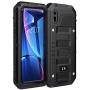 Beasyjoy iPhone XR Metal Case Heavy Duty Built-in Screen Full Body Protective Waterproof Shockproof Tough Rugged Hybrid Military Grade Defender Outdoor(Black)