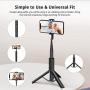 ATUMTEK Bluetooth Selfie Stick Tripod, Mini Extendable 3 in 1 Aluminum Selfie Stick with Wireless Remote and Tripod Stand 270 Rotation for iPhone 12/11 Pro/XS Max/XS/XR/X/8/7, Samsung and Smartphone