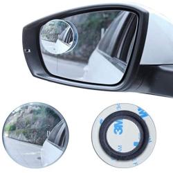 LivTee Blind Spot Mirror, 2'' Round HD Glass Frameless Convex Rear View Mirror with wide angle Adjustable Stick for Cars SUV and Trucks, Pack of 2