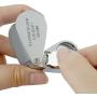 20X Illuminated Jeweler LED UV Lens Loupe Magnifier with Metal Construction and Optical Glass, with Kare and Kind Retail Package (20X x 21 mm, Silver)