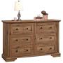 Sauder New Grange Dresser, L: 55.75'' x W: 17.09'' x H: 35.75'', Vintage Oak