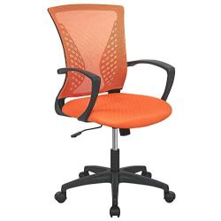 Mesh Office Chair Desk Chair Computer Chair with Lumbar Support Armrest Rolling Swivel Adjustable Ergonomic Task Chair for Adults(Orange)