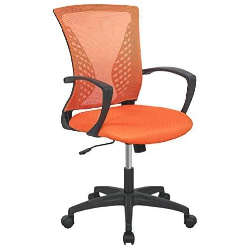 Mesh Office Chair Desk Chair Computer Chair with Lumbar Support Armrest Rolling Swivel Adjustable Ergonomic Task Chair for Adults(Orange)