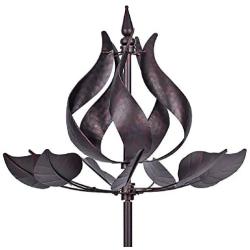 Win Wind Spinner-Bronze Color 3D Kinetic Garden Yard Spinner - Decorative Lawn Ornament Wind Mill - Unique Outdoor Lawn and Garden Décor