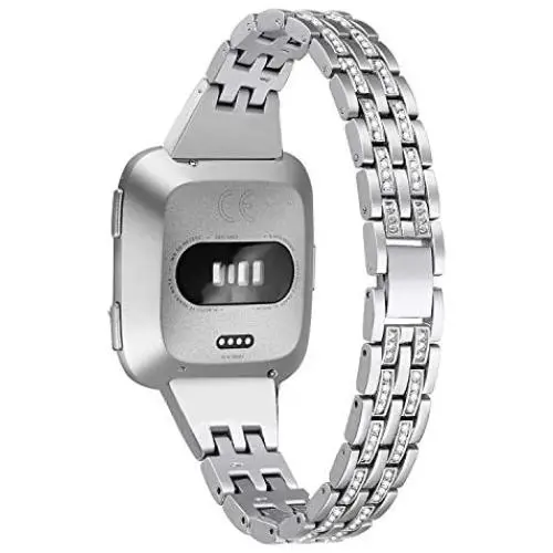 bayite Slim Bling Bands Compatible with Fitbit Versa/Versa 2/Versa Lite Smartwatch, Dressy Metal Bracelet Jewelry Wristband Women bayite Slim Bling Bands Compatible with Fitbit Versa/Versa 2/Versa Lite Smartwatch, Dressy Metal Bracelet Jewelry Wristband Women