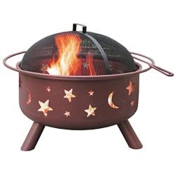 Landmann 28335 Big Sky Stars and Moons Fire Pit, Georgia Clay, 12.5-inches Deep