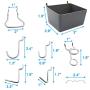 Pegboard Hooks Assortment, Plastic Bins, Peg Locks, for Organizing Tools, 140pcs