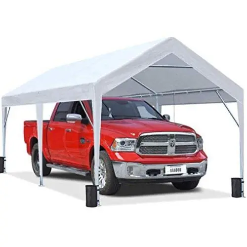 10 x 20 ft Upgraded Heavy Duty Carport Car Canopy Portable Garage Tent Boat Shelter with Reinforced Triangular Beams and 4 Weight Bags 10 x 20 ft Upgraded Heavy Duty Carport Car Canopy Portable Garage Tent Boat Shelter with Reinforced Triangular Beams and 4 Weight Bags