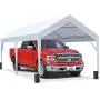 10 x 20 ft Upgraded Heavy Duty Carport Car Canopy Portable Garage Tent Boat Shelter with Reinforced Triangular Beams and 4 Weight Bags 10 x 20 ft Upgraded Heavy Duty Carport Car Canopy Portable Garage Tent Boat Shelter with Reinforced Triangular Beams and 4 Weight Bags