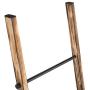MyGift 5-ft Urban Rustic Wall-Leaning Burnt Wood & Metal Quilt Blanket and Towel Storage Ladder Stand
