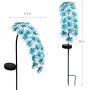 Exhart Hanging Turquoise Hydrangea Yard Stake w/Solar Garden Flower Lights, 24 LED Flower Lights Metal Stake, Outdoor Decor for Garden, Patio & Front Porch, 11'' L x 5'' W x 28'' H