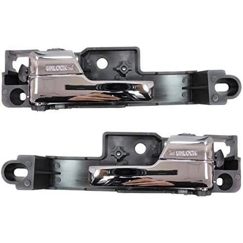 PT Auto Warehouse FO-2929ZM-FP - Inner Interior Inside Door Handle, Metal Chrome Lever - Front Left/Right Pair