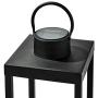 Large Outdoor Lantern with Solar Candle - 18 Inch Tall, Matte Black Metal Frame, Waterproof Flameless Pillar Candle, Dusk to Dawn Timer, Large Size for Floor or Patio Decor, Battery Included