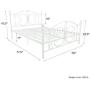 DHP Bombay Metal Bed Frame - Vintage Design - Full Size (White)
