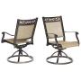 Dali Swivel Rocker Chair, Cast Aluminum All-Weather Comfort Club Arm Patio Dining Chair 2 Pc