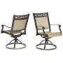 Dali Swivel Rocker Chair, Cast Aluminum All-Weather Comfort Club Arm Patio Dining Chair 2 Pc