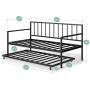 Zinus Eden Twin Daybed and Trundle Set / Premium Steel Slat Support / Daybed and Roll Out Trundle Accommodate Twin Size Mattresses Sold Separately Zinus Eden Twin Daybed and Trundle Set / Premium Steel Slat Support / Daybed and Roll Out Trundle Accommodate Twin Size Mattresses Sold Separately