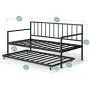 Zinus Eden Twin Daybed and Trundle Set / Premium Steel Slat Support / Daybed and Roll Out Trundle Accommodate Twin Size Mattresses Sold Separately