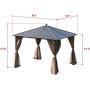 Erommy 10x10ft Outdoor Galvanized Steel Hardtop Gazebo Canopy Aluminum Furniture Pergolas with Netting and Curtains for Garden,Patio,Lawns,Parties
