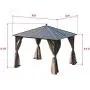 Erommy 10x10ft Outdoor Galvanized Steel Hardtop Gazebo Canopy Aluminum Furniture Pergolas with Netting and Curtains for Garden,Patio,Lawns,Parties Erommy 10x10ft Outdoor Galvanized Steel Hardtop Gazebo Canopy Aluminum Furniture Pergolas with Netting and Curtains for Garden,Patio,Lawns,Parties
