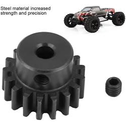 Dilwe RC Motor Gear, Steel Metal Motor Pinion Gear 17T 0.8 Module for HIMOTO E10MTL/E10MT/E10BP 1/10 RC Car Part(Black)