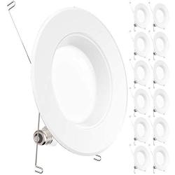 Sunco Lighting 12 Pack 5/6 Inch LED Recessed Downlight, Baffle Trim, Dimmable, 13W=75W, 3000K Warm White, 965 LM, Damp Rated, Simple Retrofit Installation - UL + Energy Star