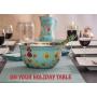 Hand Painted Popcorn bowl and Punch bowl - Large Bowl Design by Indian Artisans for Pasta bowl or Salsa bowl