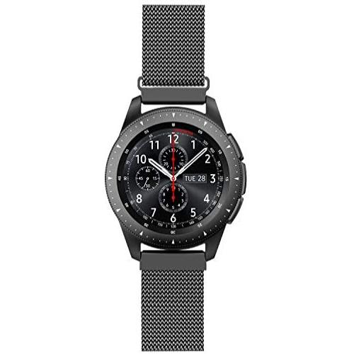 Yutior Stainless Steel Band Compatible with Samsung Galaxy Watch 3 41mm / Galaxy Watch Active 40mm / Active 2 44mm / Galaxy Watch 42mm, 20mm Metal Replacement Band for Women Men, Black