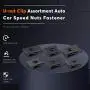 Rustark 225 Pcs 6 Size SAE U-nut Clip Assortment Auto Car Speed Nuts Fastener with Store Box for Dash Door Panel Interior