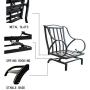Top Space Rocking Motion Patio Chair Outdoor Deep Seating Club Chair Metal Furniture Set with Soft Cushion Sturdy Metal Frame Furniture for Garden Yard Lawn Poolside (1PCS, Grey)