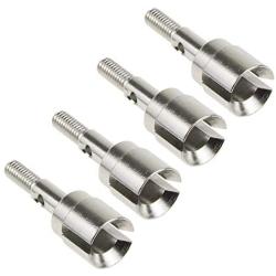 4pcs 02033 Metal Wheel Stub Axle for 1/10 Scale Redcat HSP Exceed Model Car Spare Parts (Silver)