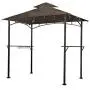 Sunjoy L-GG001PST-F 8 X 5 Soft Top Brown Double Tiered Canopy Grill Gazebo With 4Pcs Led Gazebo Grill, Sunjoy L-GG001PST-F 8 X 5 Soft Top Brown Double Tiered Canopy Grill Gazebo With 4Pcs Led Gazebo Grill,