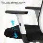 Hbada Ergonomic Office Desk Chair with Adjustable Armrest, Lumbar Support, Headrest and Breathable Skin-Friendly Mesh, White