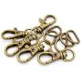 CRAFTMEMORE Swivel Trigger Snap Hooks Purse Landyard Clip Lobster Clasps with D-Rings 10 Sets KSD (Antique Brass)