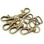 CRAFTMEMORE Swivel Trigger Snap Hooks Purse Landyard Clip Lobster Clasps with D-Rings 10 Sets KSD (Antique Brass)