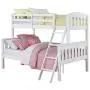 Dorel Living Airlie Solid Wood Bunk Beds Twin Over Full with Ladder and Guard Rail, White Dorel Living Airlie Solid Wood Bunk Beds Twin Over Full with Ladder and Guard Rail, White